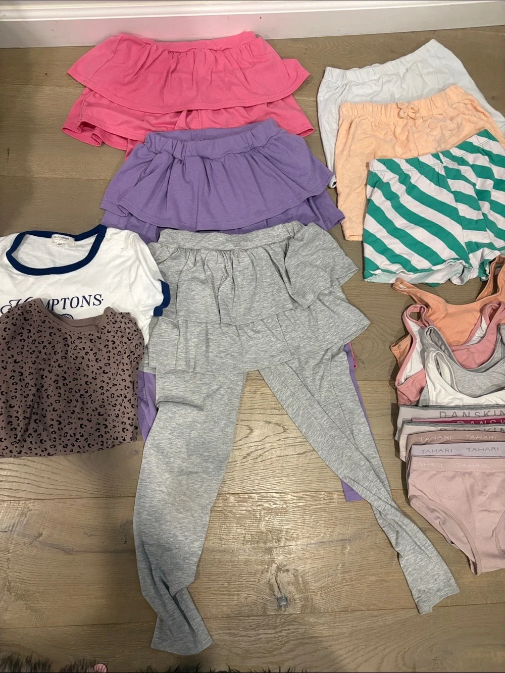 Girls Mixed Clothing Lot - Pink, Purple, Gray, Green, Peach (18 pieces)